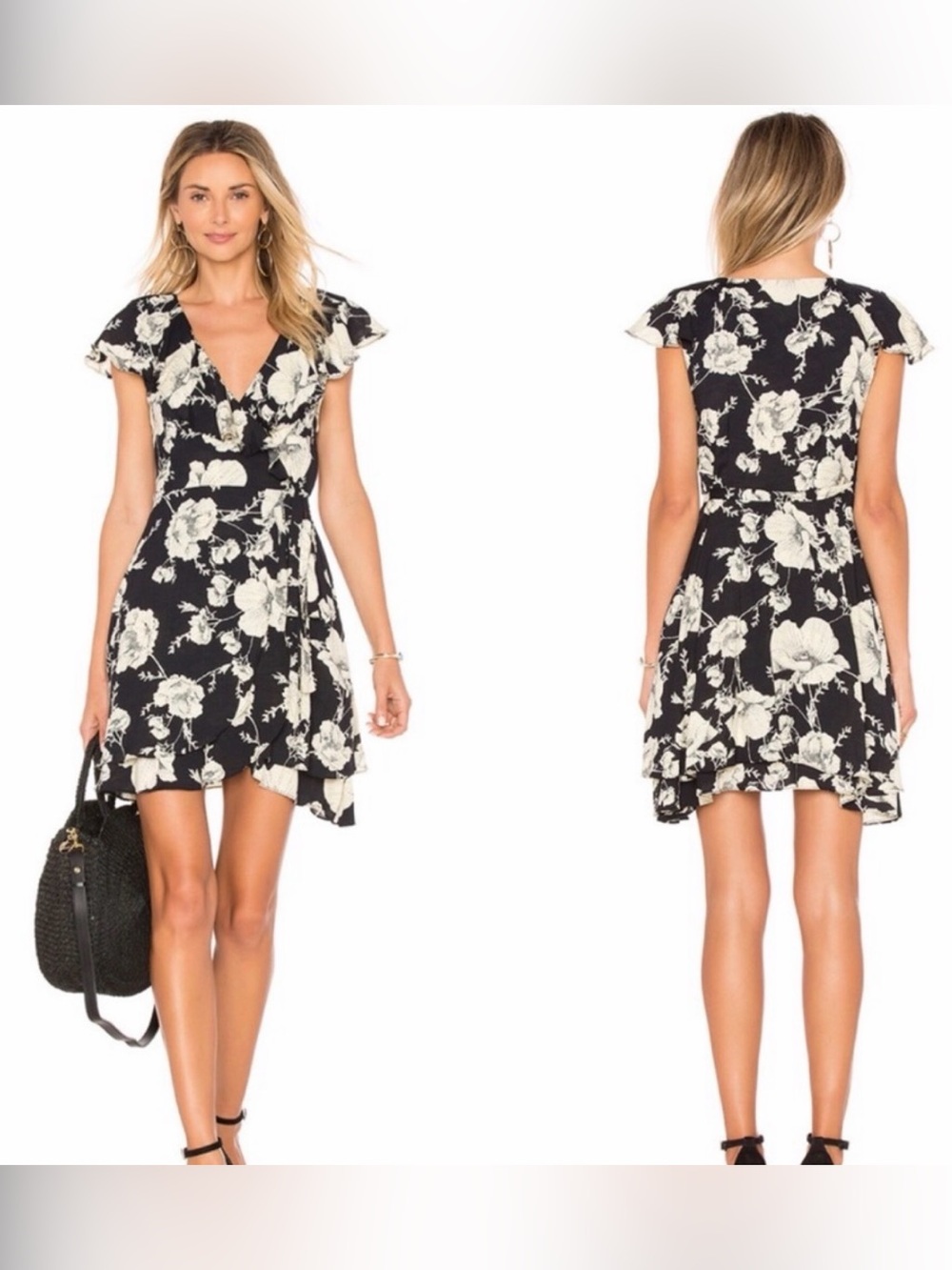 Free People French Quarter Floral Wrap Mini Dress